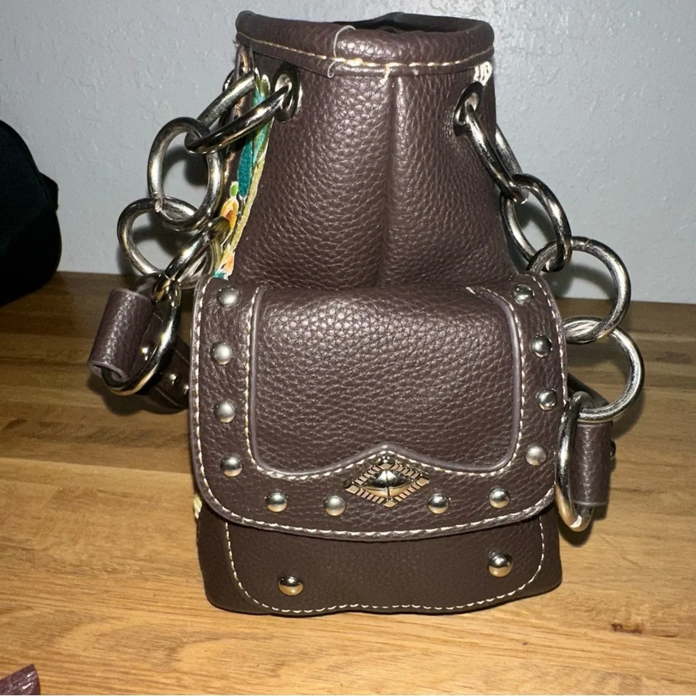 MONTANA WEST Satchel Brown Concealed Carry Shoulder Bag embroidered Read desc - Picture 5 of 12